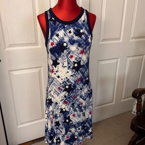 VENUS Red and Navy Colorblock Dress